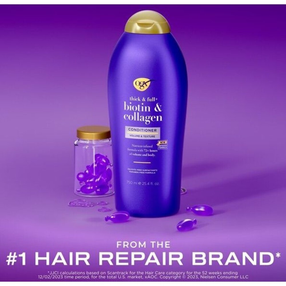 OGX Thick & Full - Biotin & Collagen Conditioner 13 Oz , 72 HR Volume & Texture